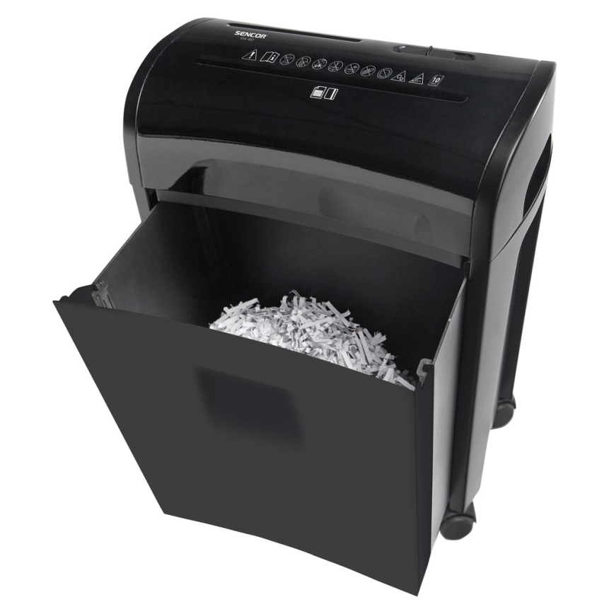 Sencor - Uništivač za CD i A4 papir, zapremina 14 l, 230V, crna