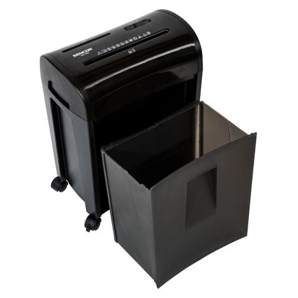 Sencor - Uništivač za CD i A4 papir, zapremina 14 l, 230V, crna