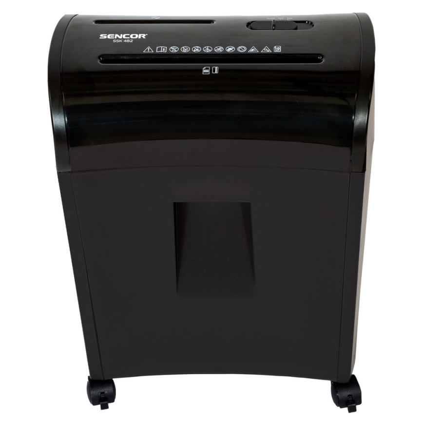 Sencor - Uništivač za CD i A4 papir, zapremina 14 l, 230V, crna