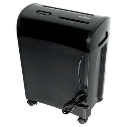 Sencor - Uništivač za CD i A4 papir, zapremina 14 l, 230V, crna