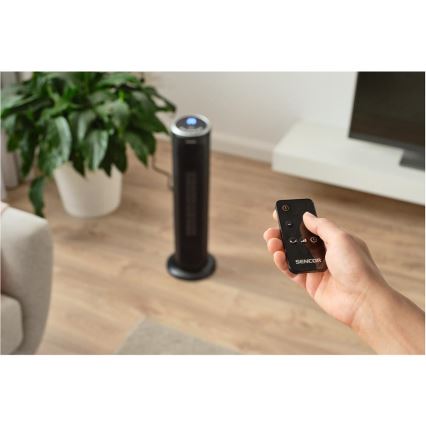 Sencor - Ventilator sa keramičkim grejnim telom 1300/2200W/230V crna + daljinski upravljač