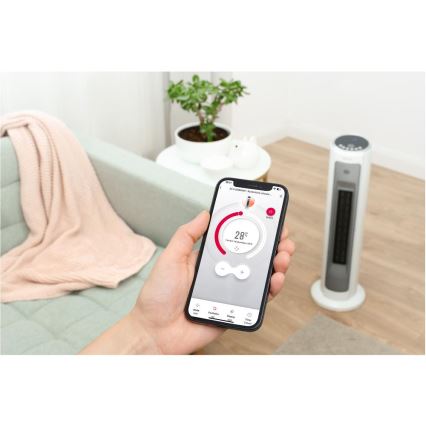 Sencor - Ventilator sa keramičkim grejnim telom 2200W/230V Wi‑Fi bela + daljinski upravljač