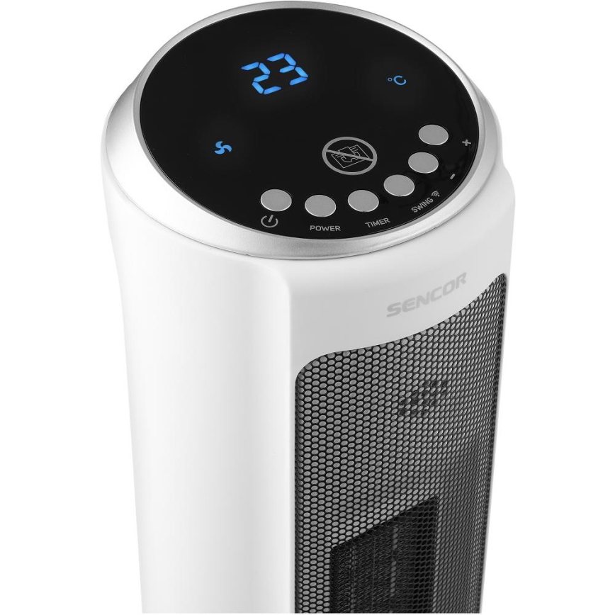 Sencor - Ventilator sa keramičkim grejnim telom 2200W/230V Wi‑Fi bela + daljinski upravljač