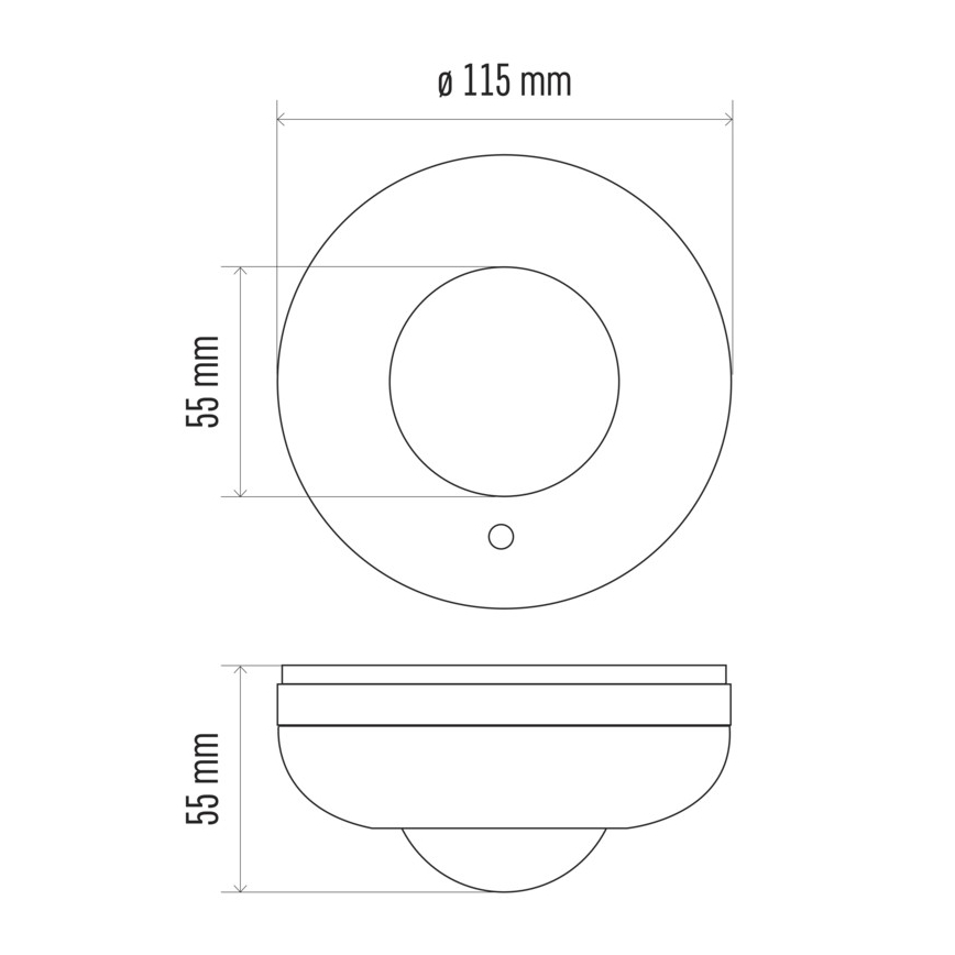 Senzor pokreta PIR B 360° 1200W/230V beli