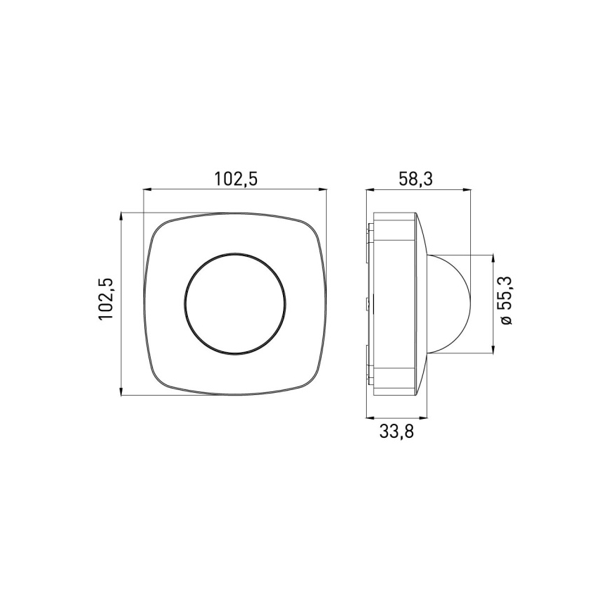 Senzor prisutnosti PRES SENSOR 2000W, crne boje