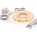SET 1x LED traka MYLIVING LIGHTSTRIP LED/22W/230V 5 m + 5x ugradni profil 1 m srebrna/bela
