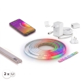 SET 1x prigušiva LED RGBW traka Philips Hue WHITE AND COLOR AMBIANCE LED/20W/230V 2 m + 2x ugradni profil 1 m srebrna/bela