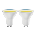 SET 2x LED prigušiva sijalica MESH Smart GU10/6,5W/230V 2700-6500K + daljinski upravljač - Aigostar