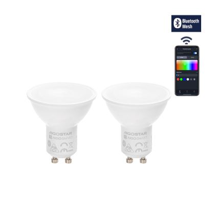 SET 2x LED prigušiva sijalica MESH Smart GU10/6,5W/230V 2700-6500K + daljinski upravljač - Aigostar