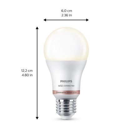 SET 2x LED prigušiva sijalica Philips A60 E27/8W/230V Wi-Fi