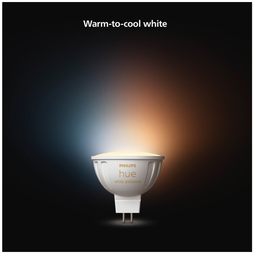 SET 2x LED prigušiva sijalica Philips Hue White Ambiance GU5,3/MR16/5,1W/12V 2200-6500K