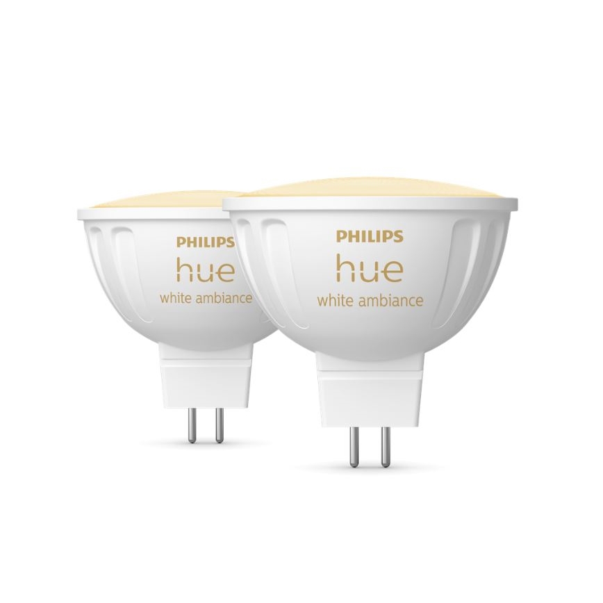 SET 2x LED prigušiva sijalica Philips Hue White Ambiance GU5,3/MR16/5,1W/12V 2200-6500K