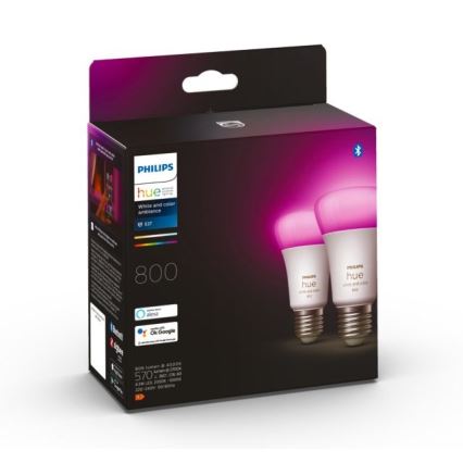 SET 2x LED prigušiva sijalica Philips Hue White And Color Ambiance A60 E27/6,5W/230V 2000-6500K
