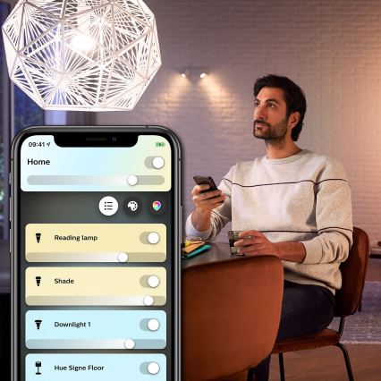 SET 2x LED prigušiva sijalica Philips Hue WHITE AMBIANCE B39 E14/4W/230V 2200K - 6500K