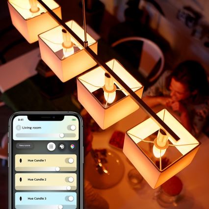 SET 2x LED prigušiva sijalica Philips Hue WHITE AMBIANCE B39 E14/4W/230V 2200K - 6500K