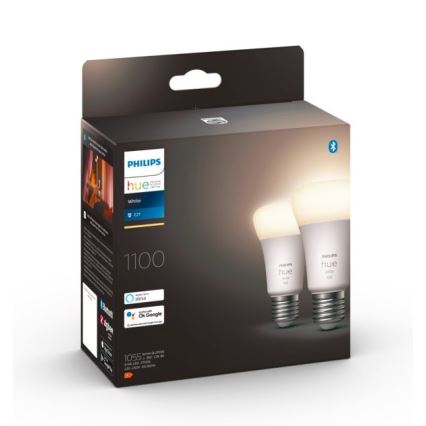 SET 2x LED prigušiva sijalica Philips Hue WHITE E27/9,5W/230V 2700K