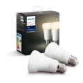 SET 2x LED prigušiva sijalica Philips Hue WHITE E27/9W/230V 2700K