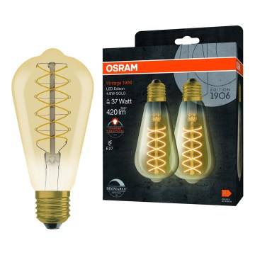 SET 2x LED prigušiva sijalica VINTAGE FILAMENT E27/4,8W/230V 2200K - Osram