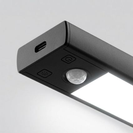 Komplet od 2 LED punjive rasvete za nameštaj sa senzorom pokreta i sumraka VIRO LED/1,2W/3,7V 800 mAh 3000/4000/6500K 30 cm crna