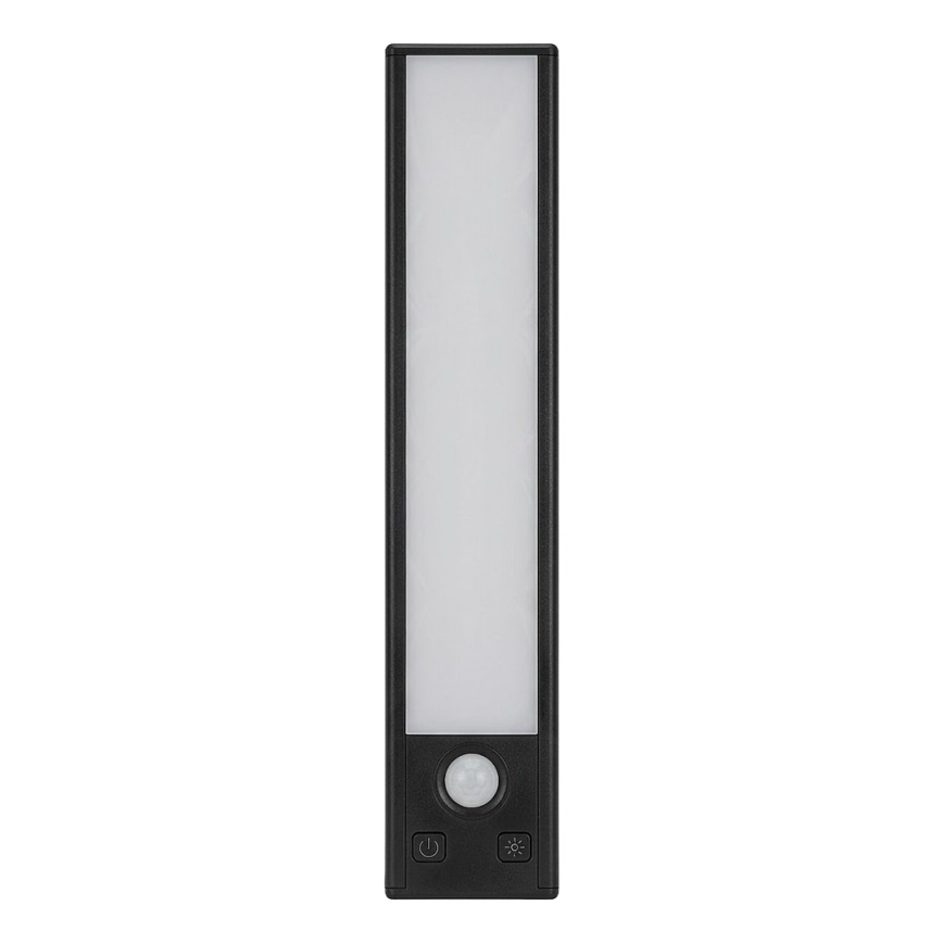 Komplet od 2 LED punjive rasvete za nameštaj sa senzorom pokreta i sumraka VIRO LED/1,2W/3,7V 800 mAh 3000/4000/6500K 30 cm crna