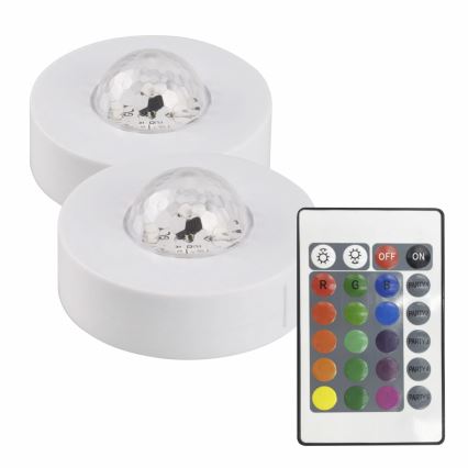 Komplet 2x LED RGB prigušiva dekorativna svetiljka FESTA 3xAAA/4,5V + daljinski upravljač
