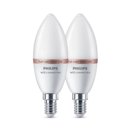 SET 2x LED RGB prigušiva sijalica Philips SMART C37 E14/4,9W/230V 2200-6500K CRI 90
