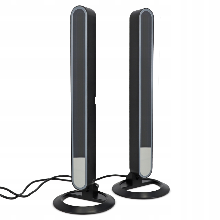 Set 2x LED RGBIC prigušiva stona lampa LED/5W/5V crna + daljinski upravljač
