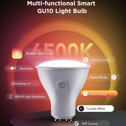 Komplet 2x LED RGBWW prigušiva sijalica MATTER GU10/4,8W/230V 2700-6500K Wi-Fi - Govee