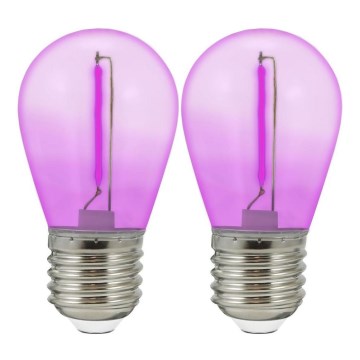 SET 2x LED sijalica PARTY E27/0,3W/36V ljubičasta