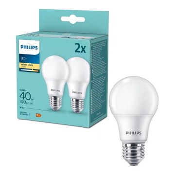 SET 2x LED sijalica Philips A60 E27/4,9W/230V 2700K