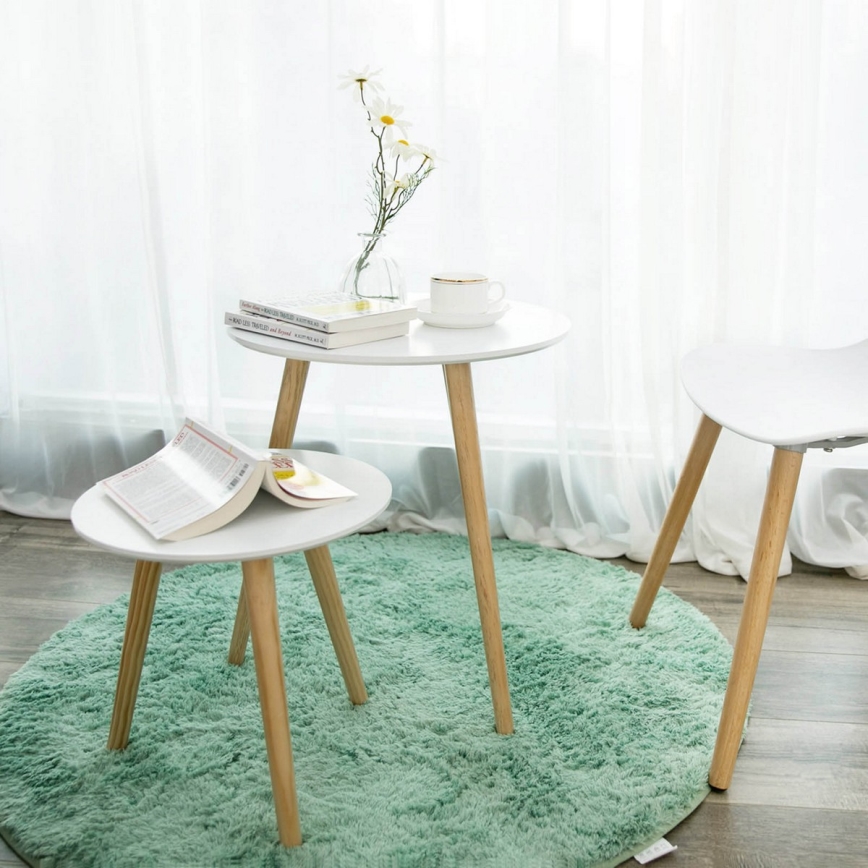 Set 2x pomoćnih stočića SERA, bela/braon
