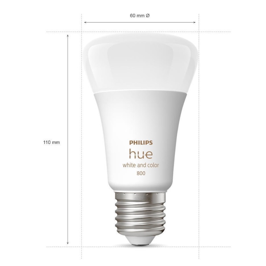 KOMPLET 2x LED prigušiva sijalica Philips Hue White And Color Ambiance A60 E27/9W/230V 2000-6500K