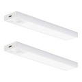SET 2x punjivo LED osvetljenje za nameštaj sa senzorom pokreta i sumraka VIRO LED/1W/3,7V 800 mAh 3000/4000/6500K 20 cm bela