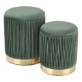 SET 2x tabure MONTY Ø 36/44 cm zelena/zlatna