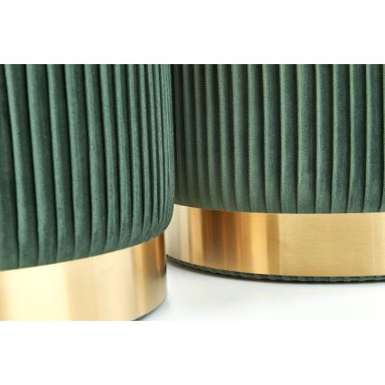 SET 2x tabure MONTY Ø 36/44 cm zelena/zlatna