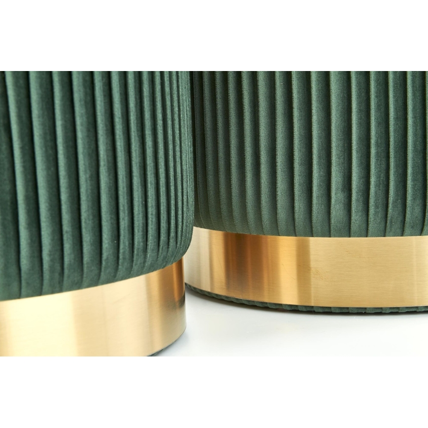 SET 2x tabure MONTY Ø 36/44 cm zelena/zlatna