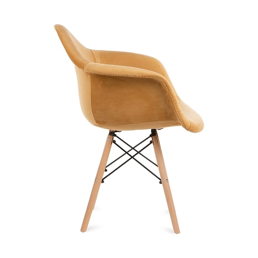 SET 2x trpezarijske stolice NEREA 80x60,5 cm žuta/bukva