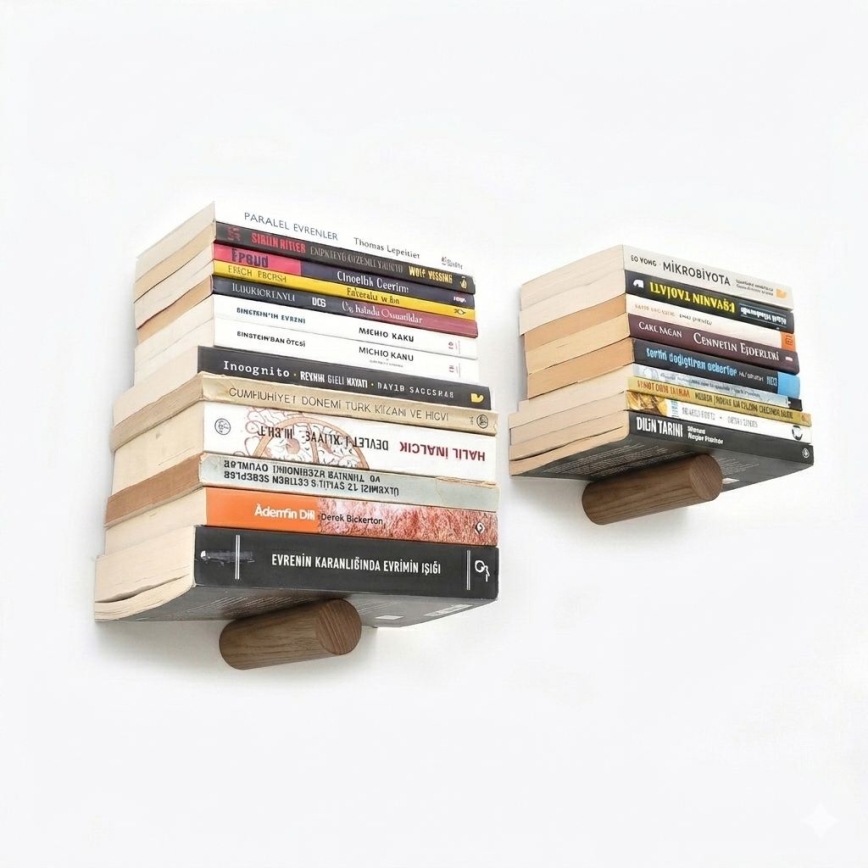 SET 2x zidne police 15x21 cm, crne