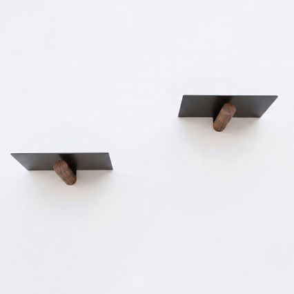 SET 2x zidne police 15x21 cm, crne