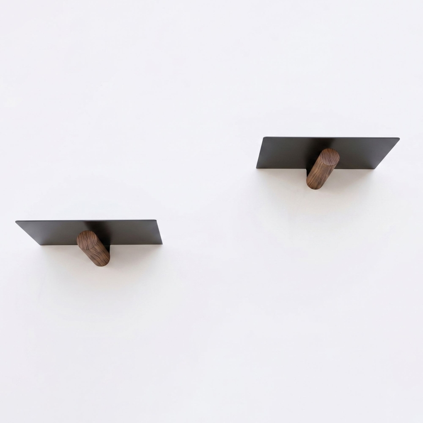 SET 2x zidne police 15x21 cm, crne