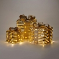 SET 3x LED božićne dekoracije 20xLED/2xAA + 30xLED/3xAA + 40xLED/3xAA topla bela pokloni/zlatna