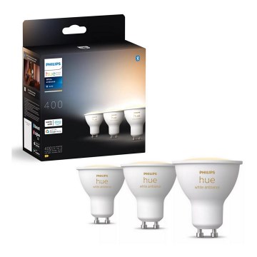 SET 3x LED prigušiva sijalica Philips Hue WHITE AMBIANCE GU10/4,2W/230V 2200-6500K