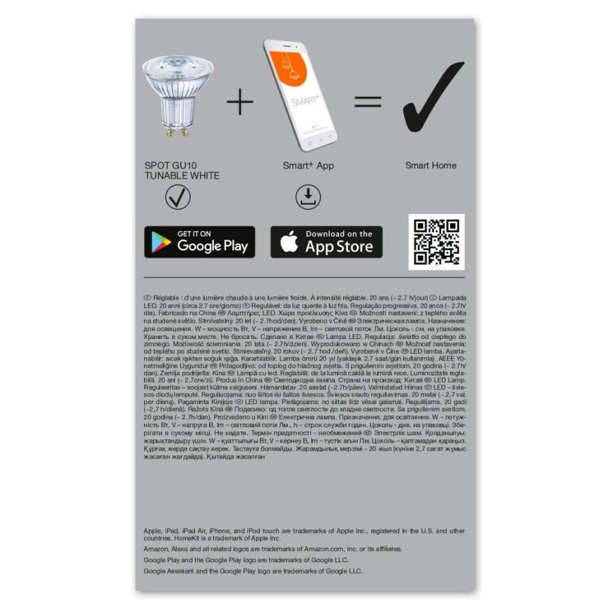 Komplet 3x LED prigušiva sijalica SMART+ GU10/5W/230V 2700K-6500K Wi-Fi - Ledvance