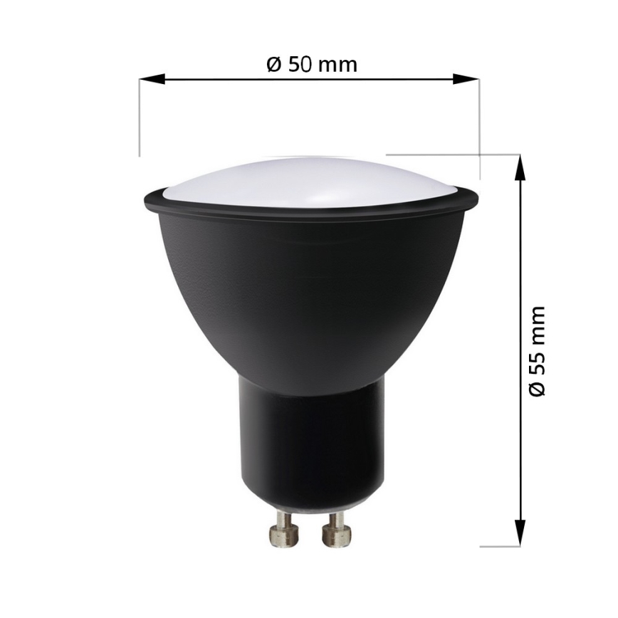 SET 3x LED sijalica ECOLINE GU10/6W/230V 4000K crna - Brilagi