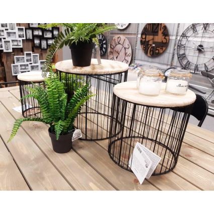 SET 3x stalak za cveće, prečnika 19/23/28 cm, crna/bež