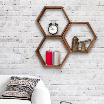 SET 3x zidna polica ELFO 38x58 cm braon