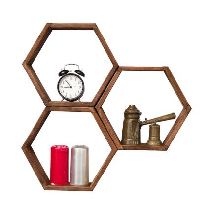 SET 3x zidna polica ELFO 38x58 cm braon