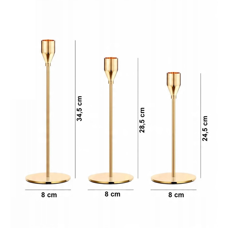 SET 3x zlatnih svećnjaka
