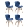 SET 4x trpezarijske stolice TRIGO 74x48 cm tamnoplava/bukva