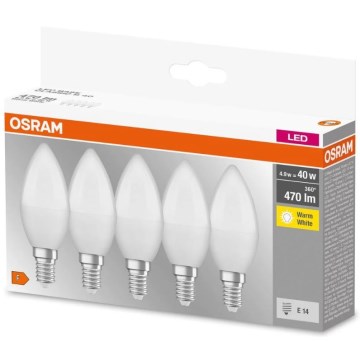 SET 5x LED sijalica BASE B40 E14/4,9W/230V 2700K - Osram